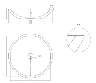Накладная раковина Salini Callista 05 S-Stone 1101205SMRH 37см RAL снаружи